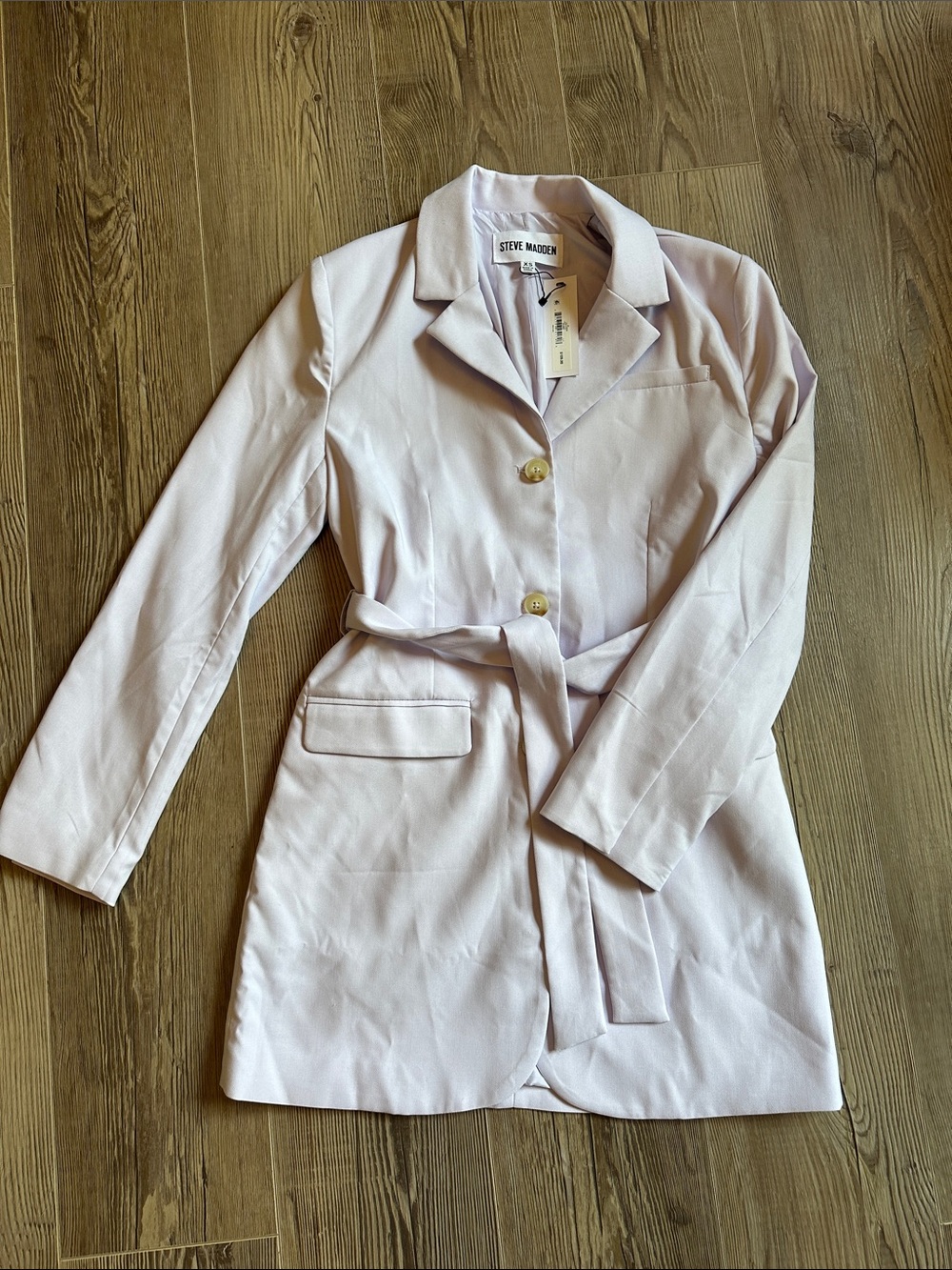 Steve Madden Pale lilac Laila dress/ Belted Tailored Blazer